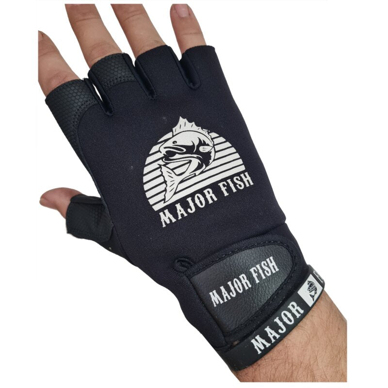 Major Fish Angelhandschuhe mit kurzen Fingern - Neopren hand