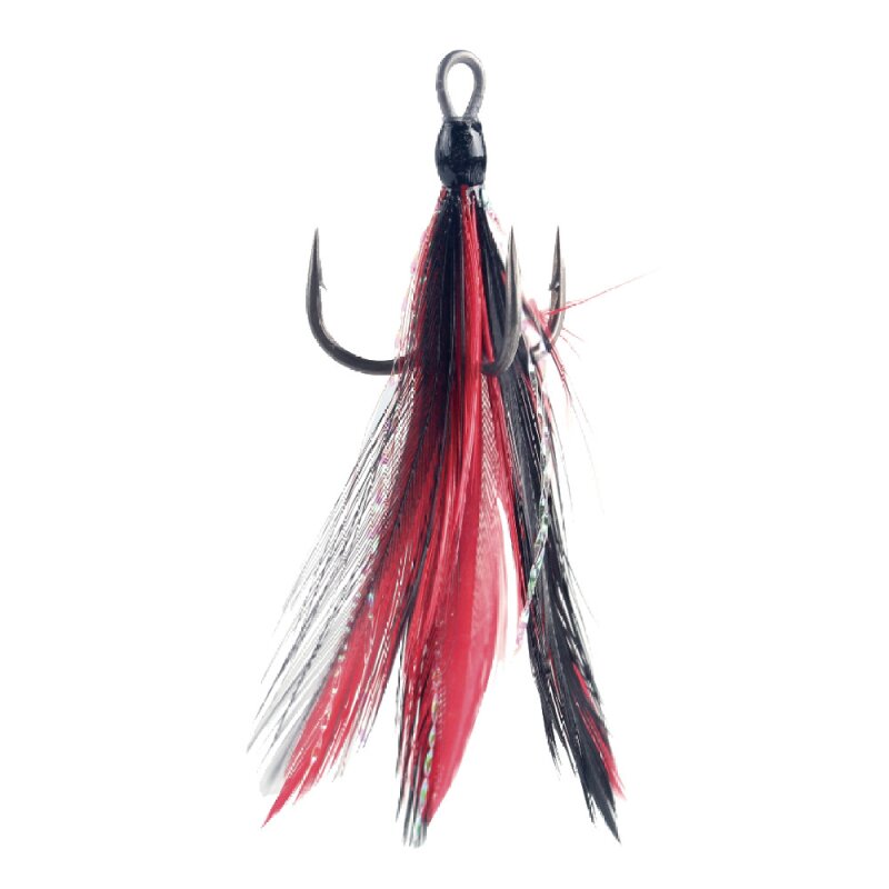 BKK Feathered Spear-21 SS Treble Hook - Red/Black
