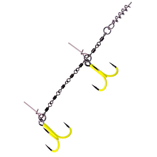 Major Fish Heavy Stinger Pike Rig UV Gelb