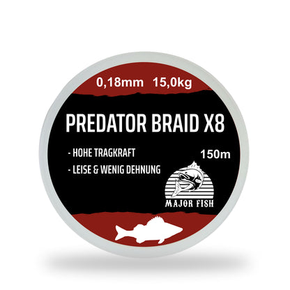 Major Fish Predator Braid 8-Fach geflochten 150m